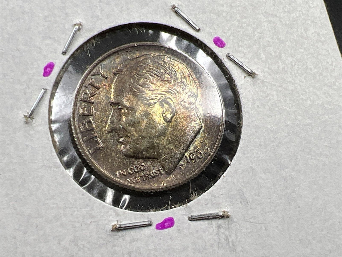 1964 P 10c Roosevelt Silver Dime Coin Gem BU UNC PQ Toning SKU#PRPL3