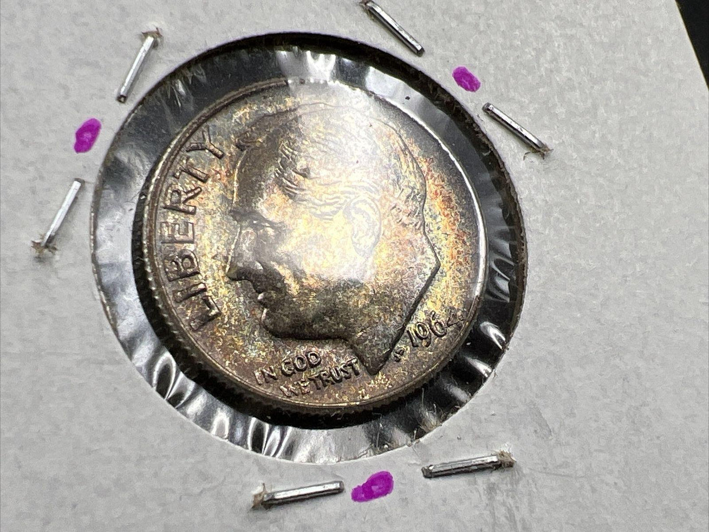 1964 P 10c Roosevelt Silver Dime Coin Gem BU UNC PQ Toning SKU#PRPL3