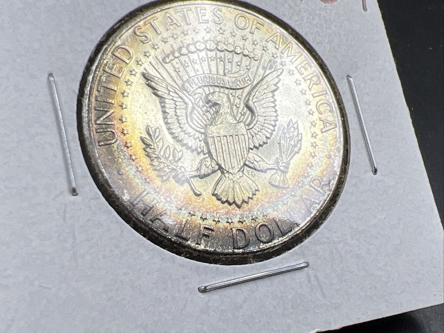 1964 P 50c Kennedy Half Dollar CH BU UNC PQ Rainbow Toning Reverse SKU#YWGN