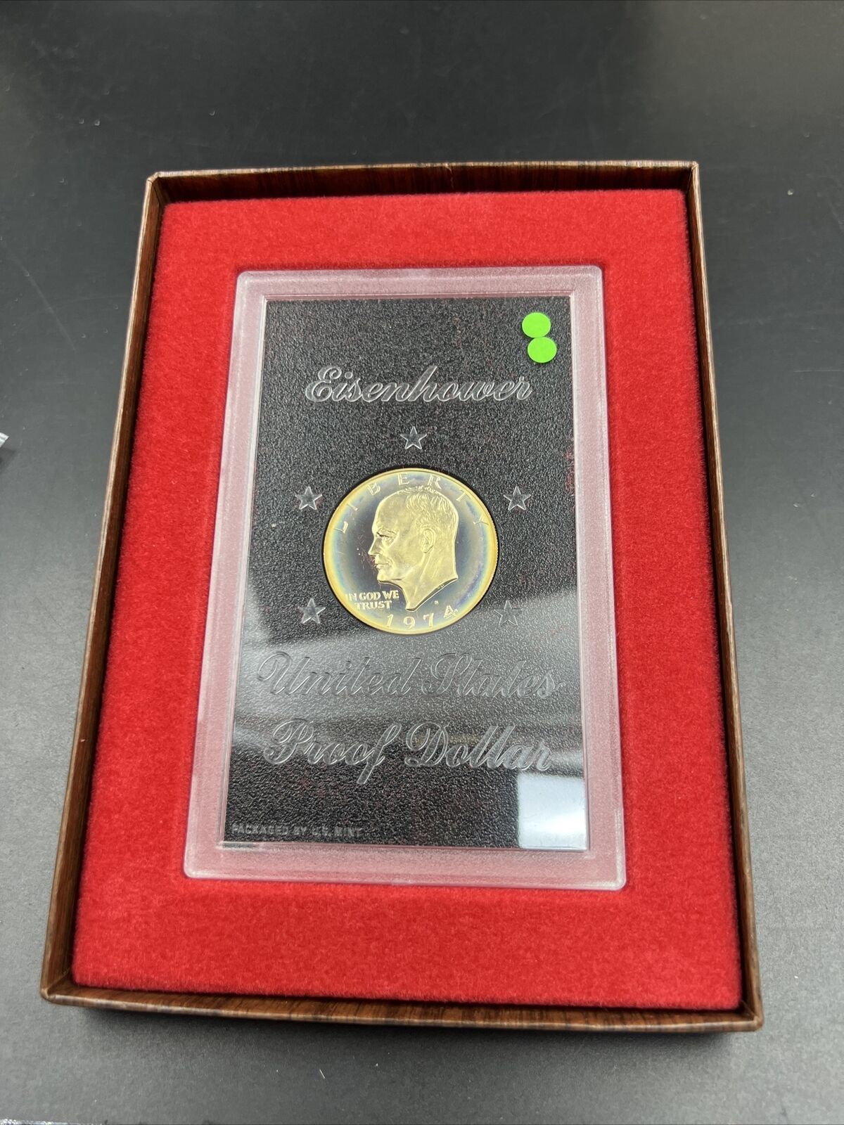 1974 S $1 Eisenhower Ike 40% Silver Dollar Coin PQ Original Toning Toner #SGreen