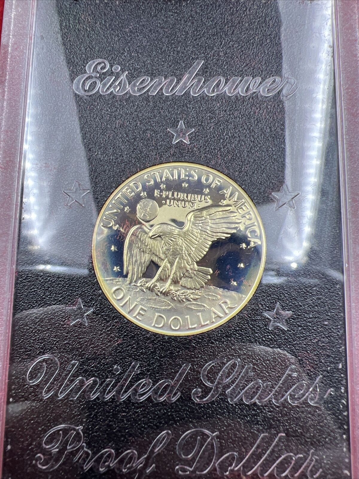 1974 S $1 Eisenhower Ike 40% Silver Dollar Coin PQ Original Toning Toner #SGreen