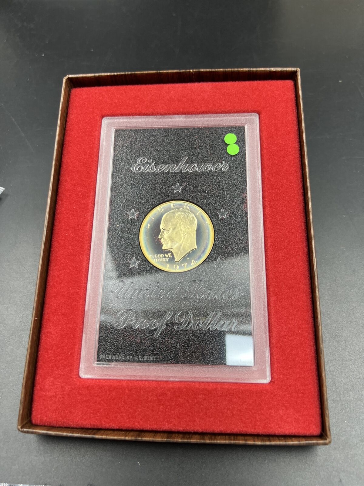 1974 S $1 Eisenhower Ike 40% Silver Dollar Coin PQ Original Toning Toner #SGreen
