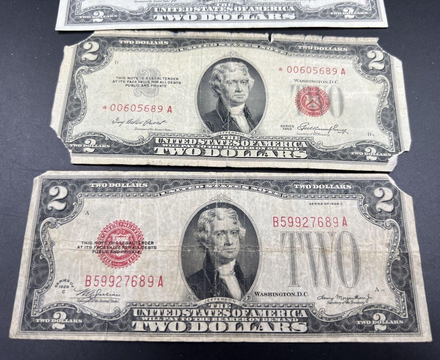 80 Years of Small Size US $2 Bills Set 1928 1953 * Star 1976 & 2009 Star Bills