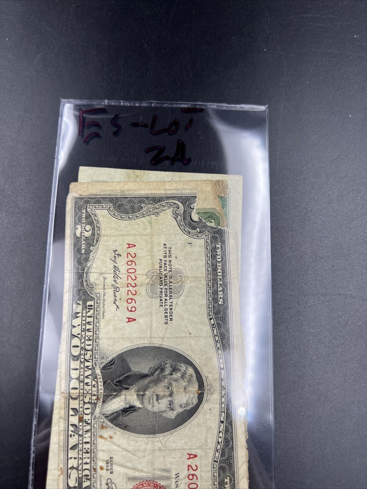 Estate Currency Lot 1928 $2 Cull 1953 $2 & 1963 $5 VG/F Red Seal Bills Notes