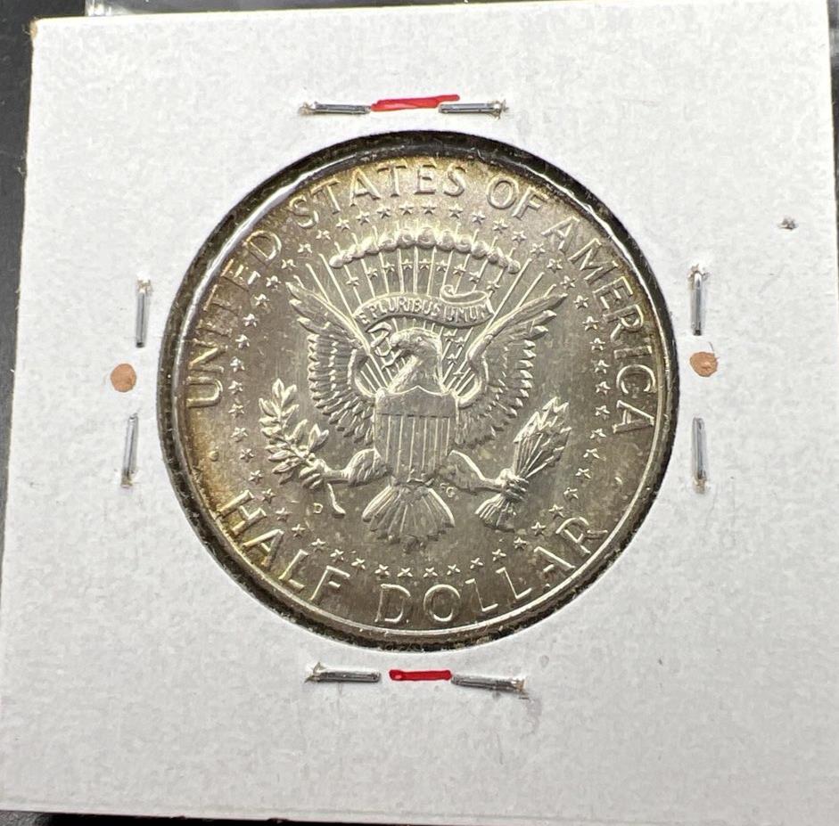 1964 D 50c Kennedy Silver Half Dollar Gem BU UNC Some Toning Denver Mint #RDBN