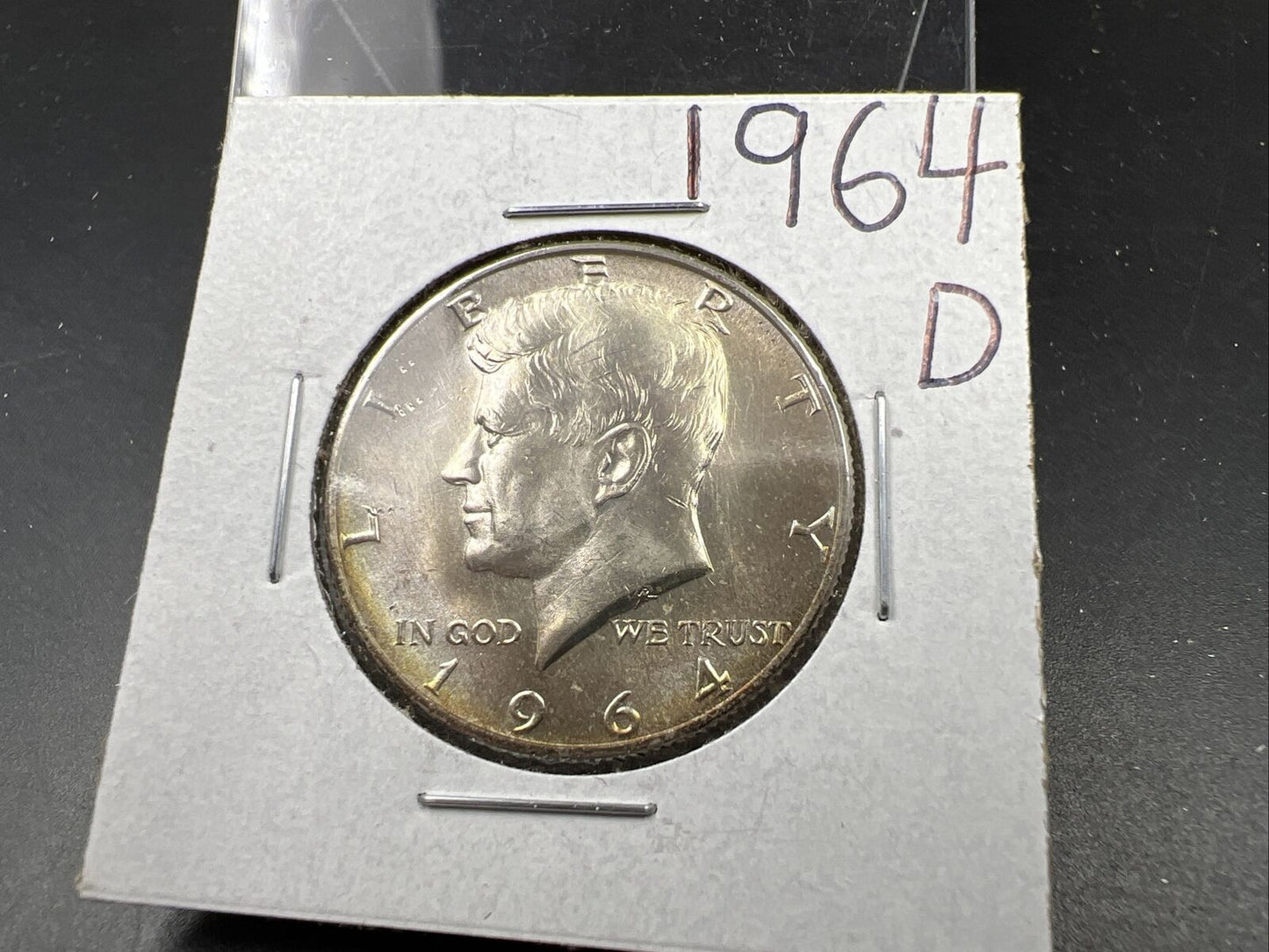 1964 D 50c Kennedy Silver Half Dollar Gem BU UNC Some Toning Denver Mint #RDBN