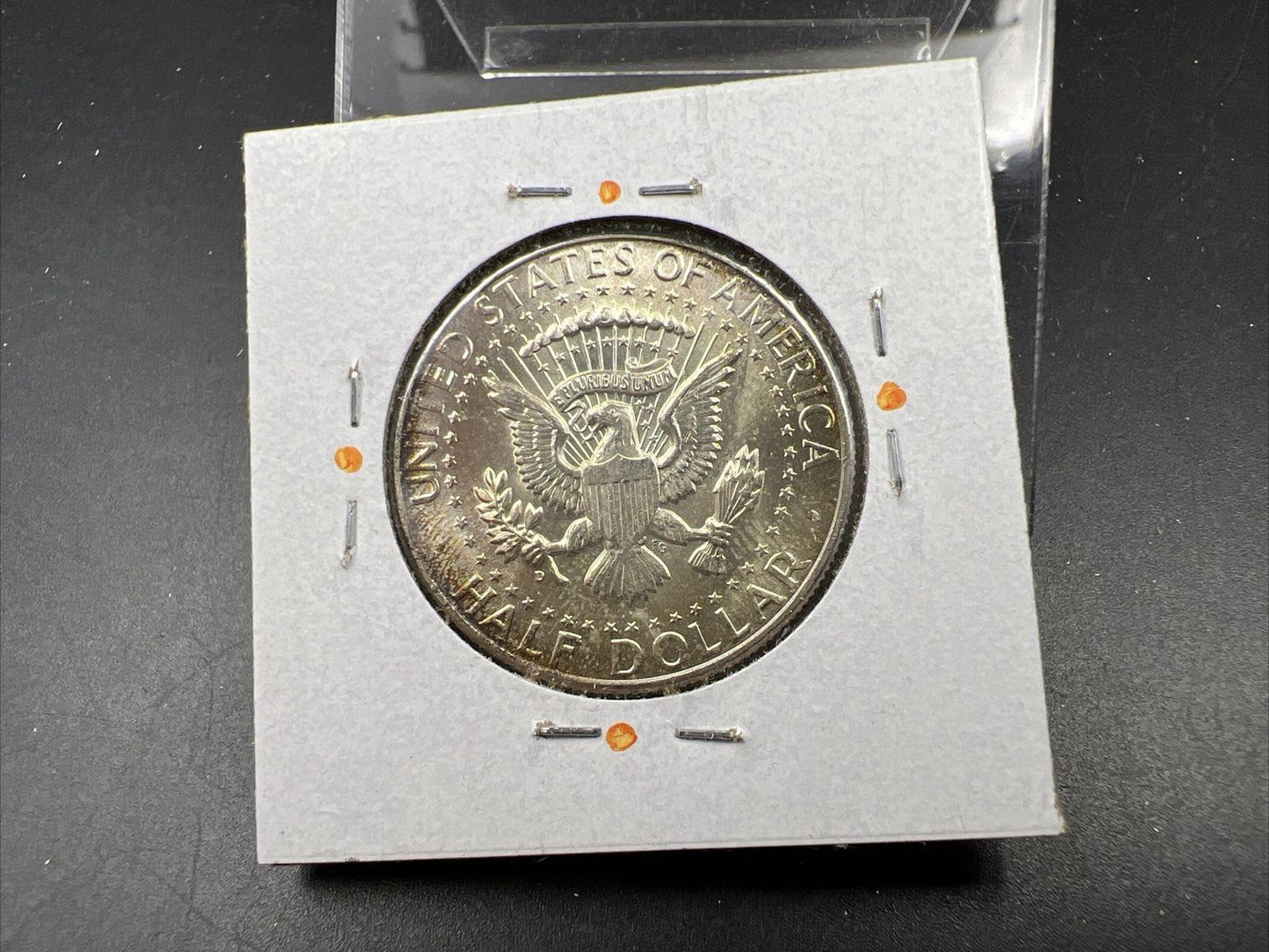 1964 D 50c Kennedy Silver Half Dollar GEM BU UNC NEAT Toning Denver Mint #ORNG