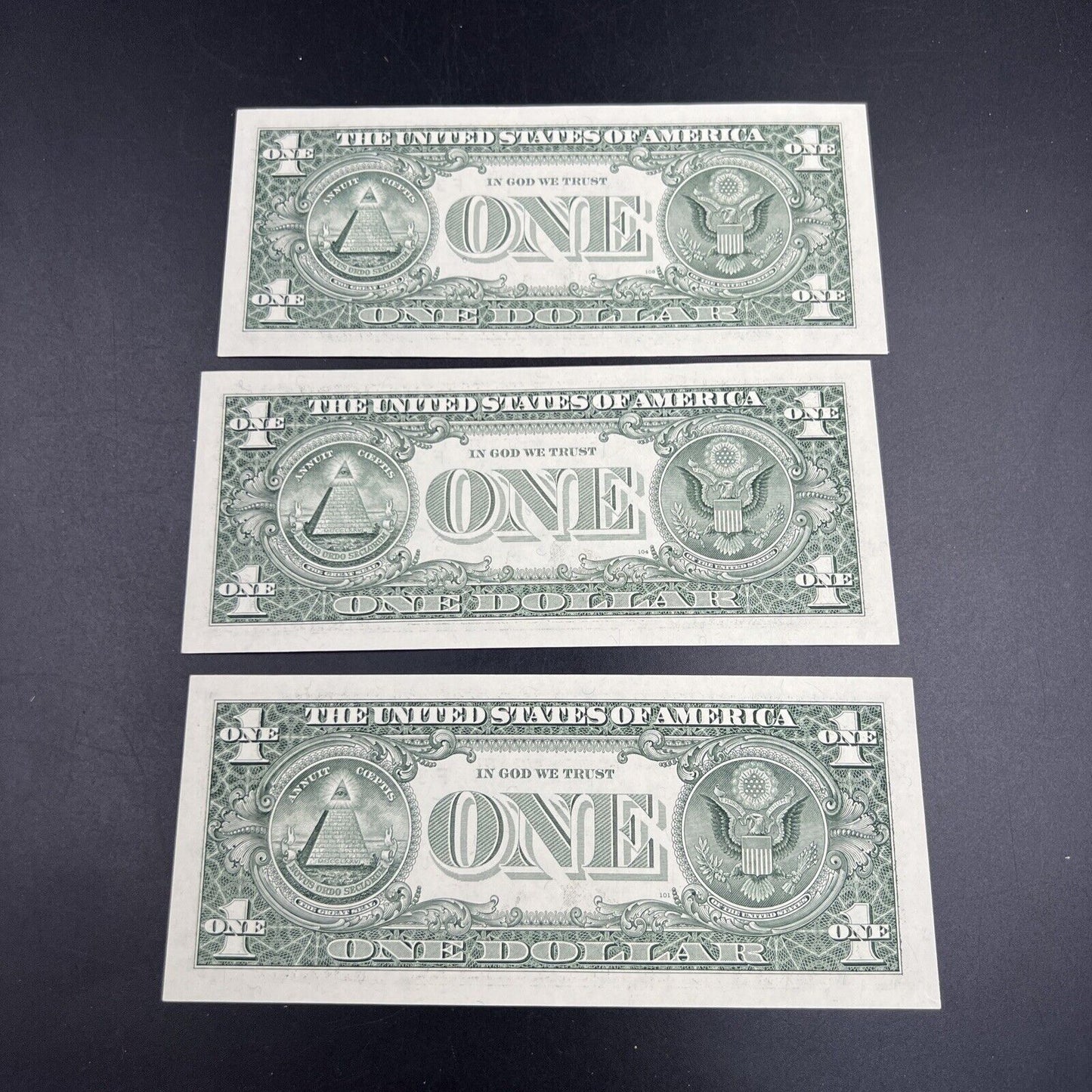 Lot of 3 Consecutive 2003 A $1 FRN One Dollar Federal Reserve Note Choice UNC