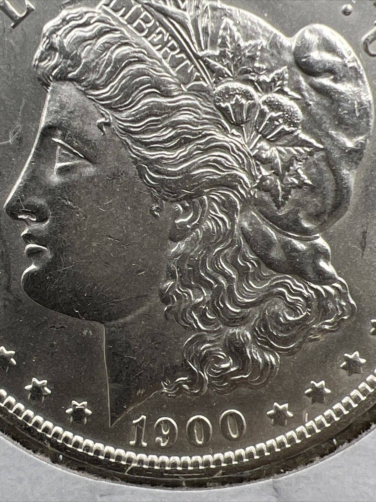 1900 $1 Morgan silver Dollar Coin Choice AU About UNC Loose Hair Before Ear