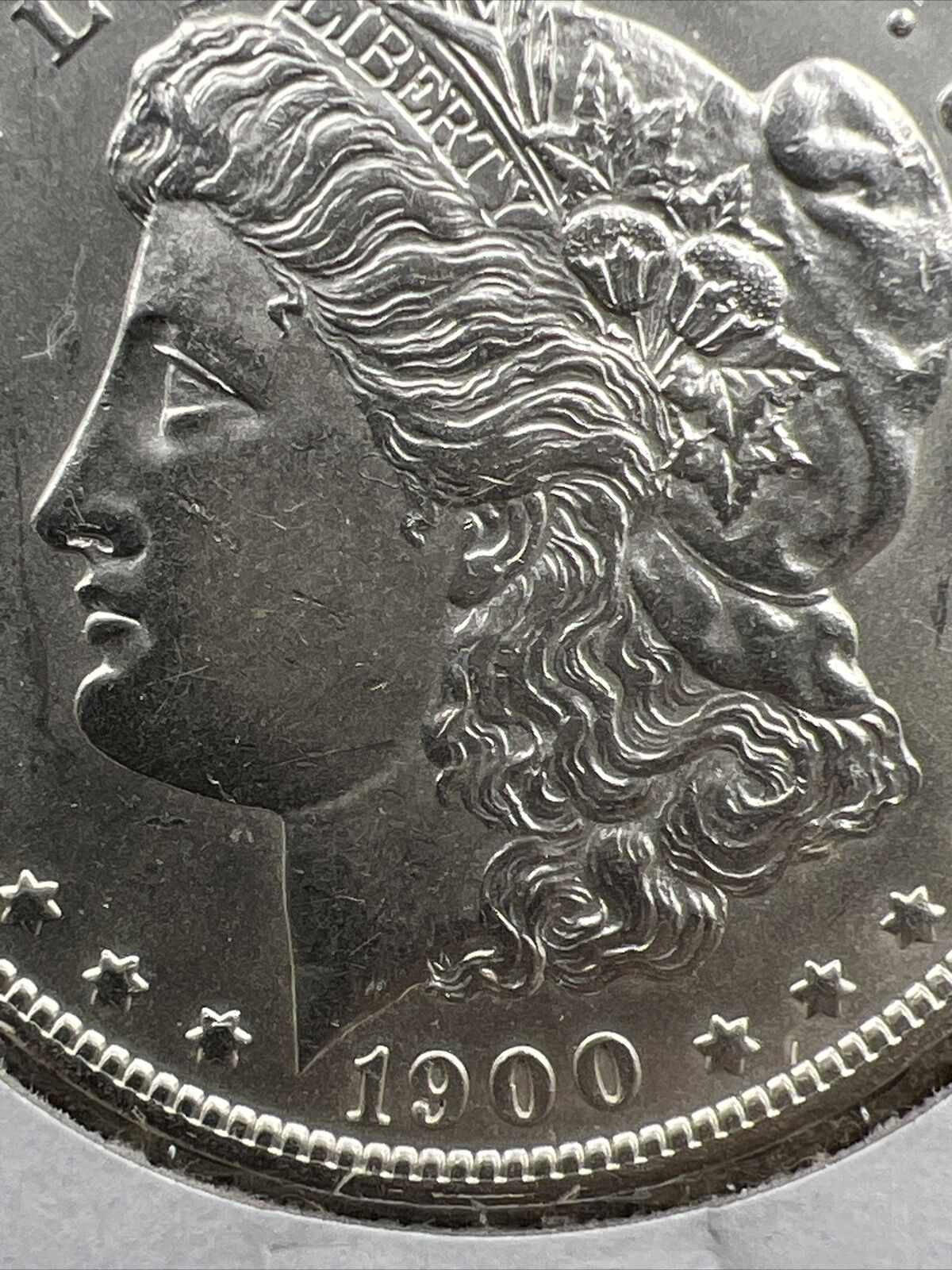 1900 $1 Morgan silver Dollar Coin Choice AU About UNC Loose Hair Before Ear
