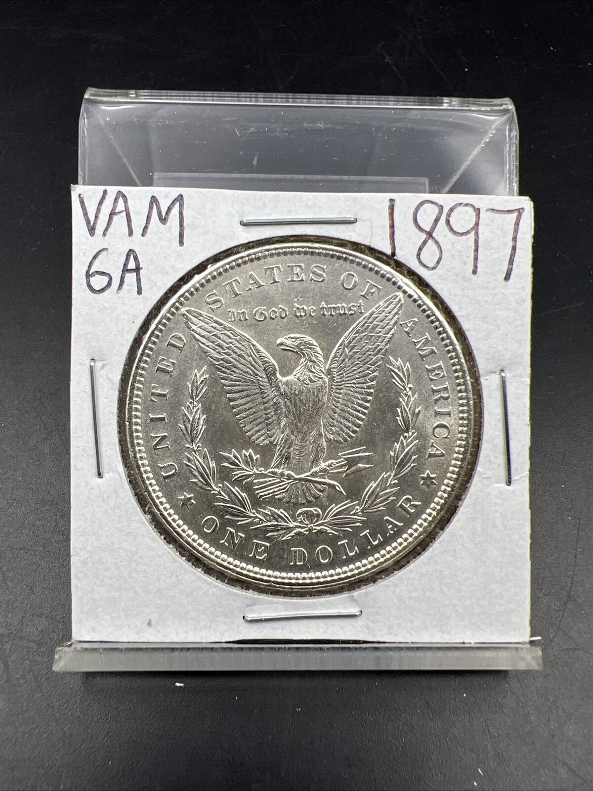1897 $1 Morgan silver Dollar Coin Choice AU About UNC VAM 6A Variety Coin #A