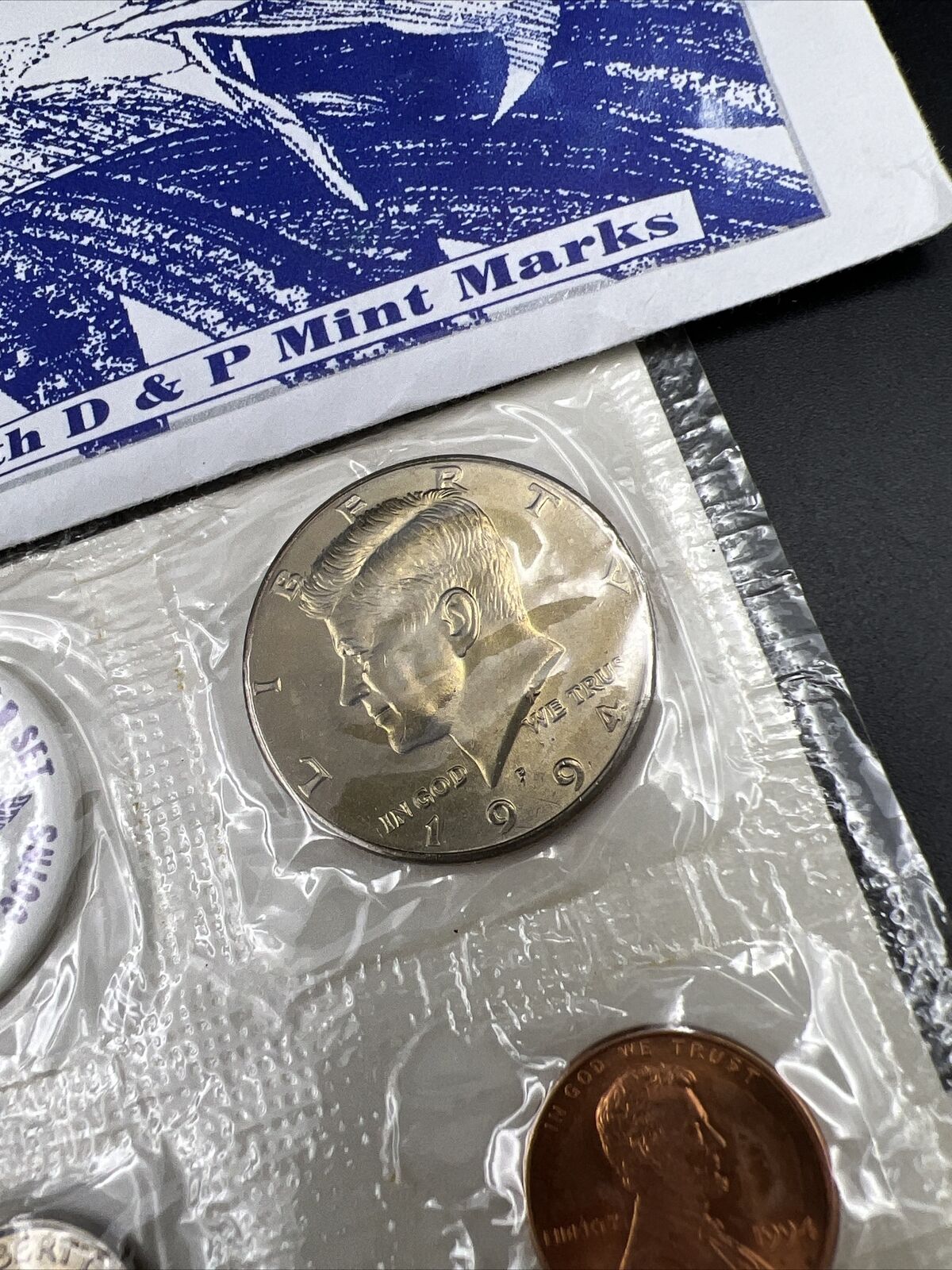 1994 United States Mint Uncirculated Coin Set Blue Envelope