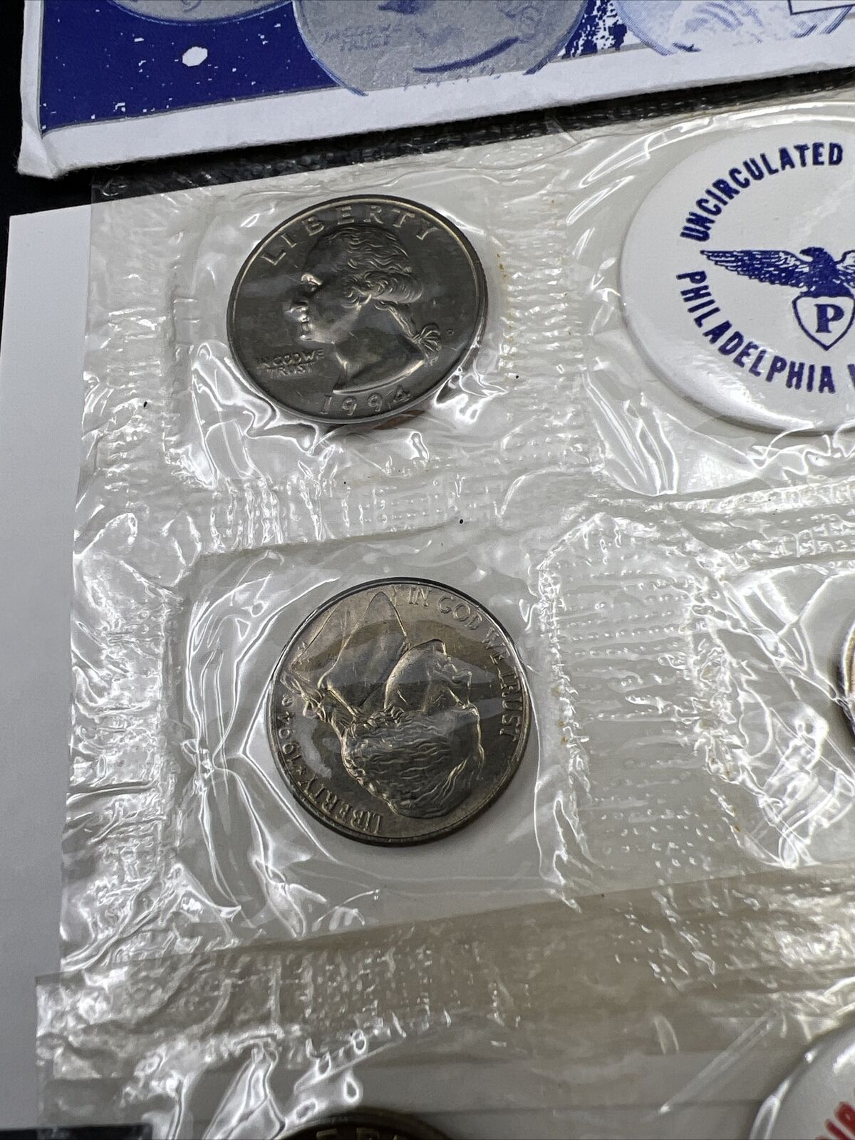 1994 United States Mint Uncirculated Coin Set Blue Envelope