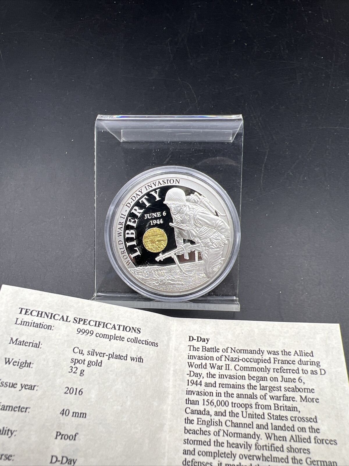 Copper Nickel WW2 D Day Invasion Commemorative Proof Medal