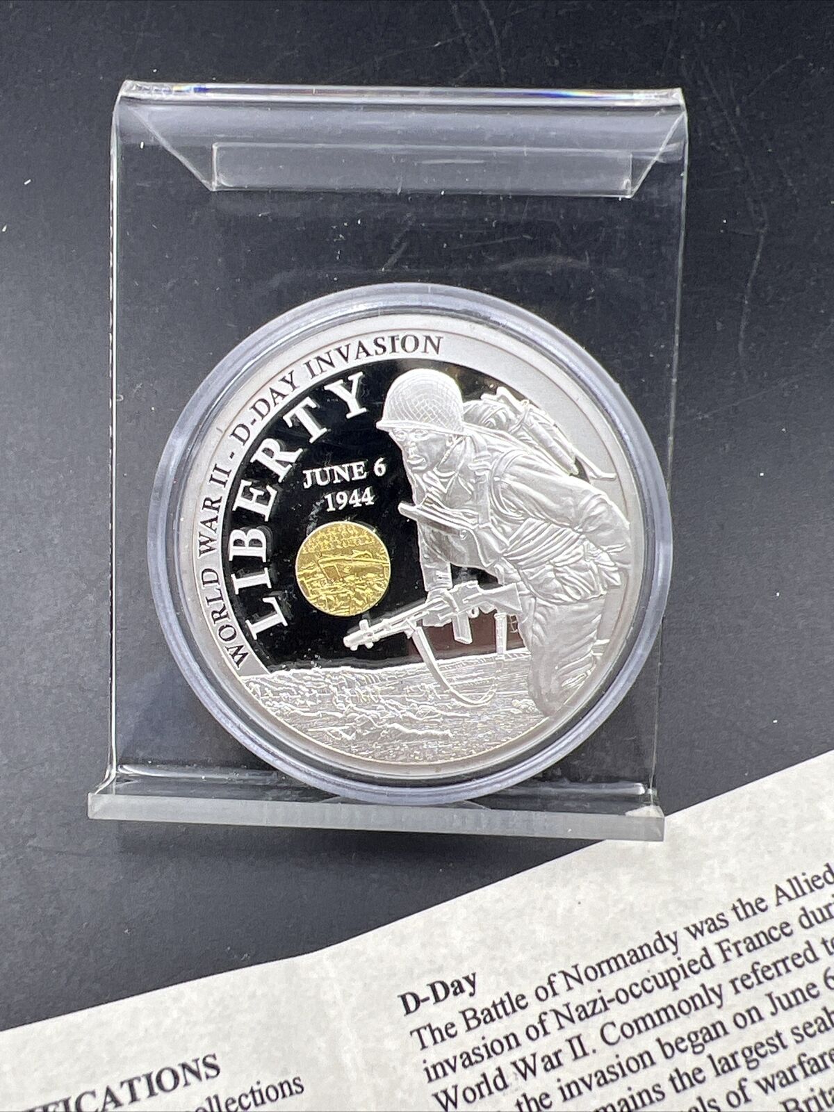 Copper Nickel WW2 D Day Invasion Commemorative Proof Medal