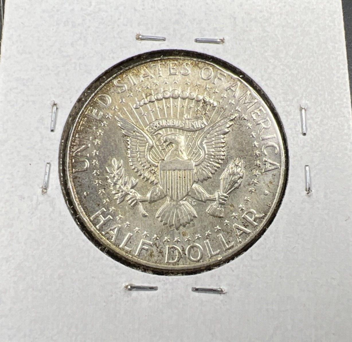 1968 D 50c Kennedy Silver Half Dollar Coin CH BU Neat Toning Toner