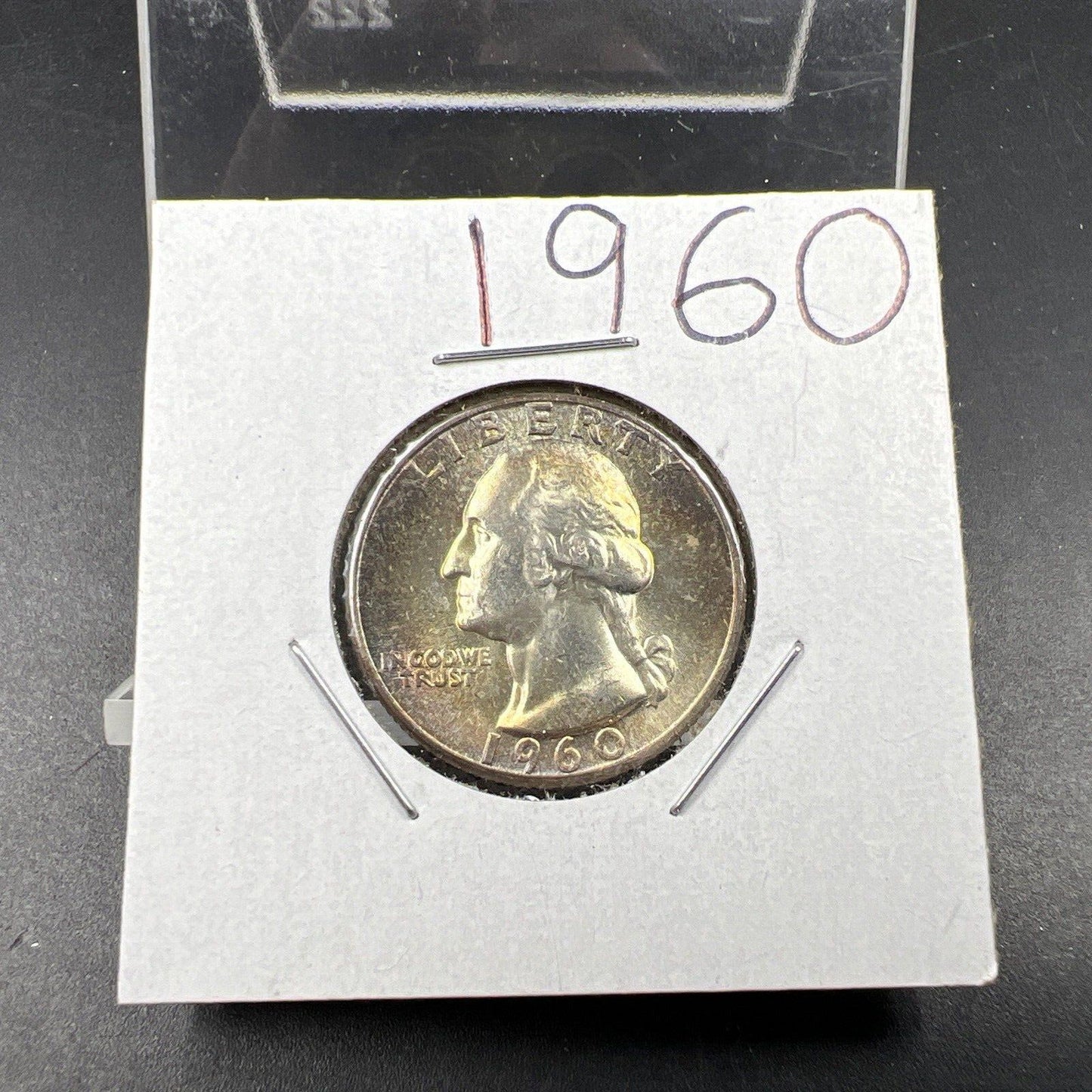 1960 P 25c Washington Silver Quarter Coin Choice BU UNC Nice Toning Toner