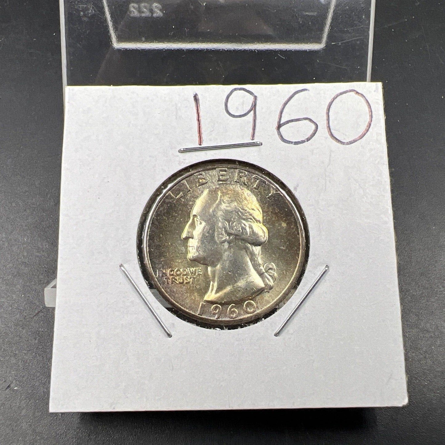 1960 P 25c Washington Silver Quarter Coin Choice BU UNC Nice Toning Toner