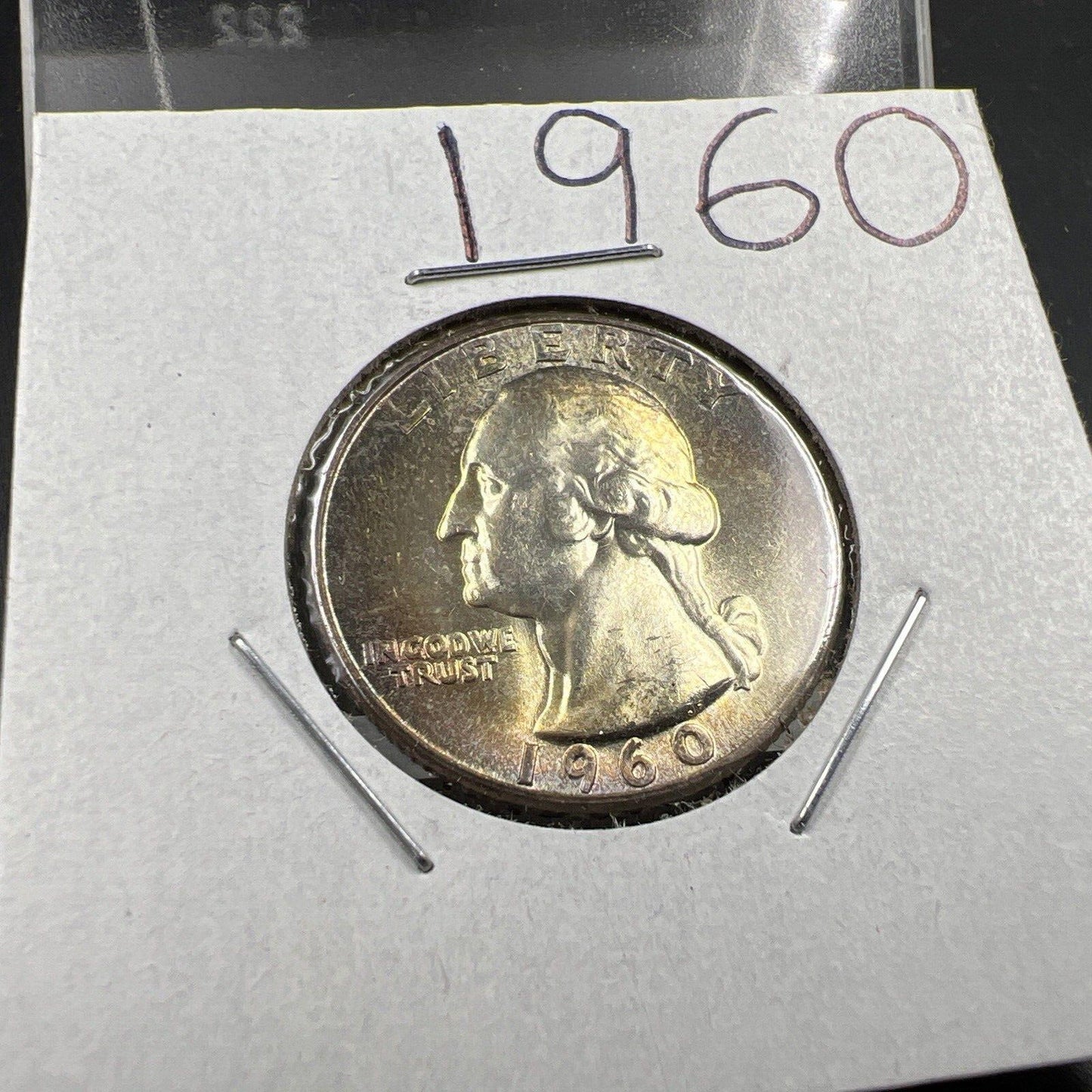 1960 P 25c Washington Silver Quarter Coin Choice BU UNC Nice Toning Toner