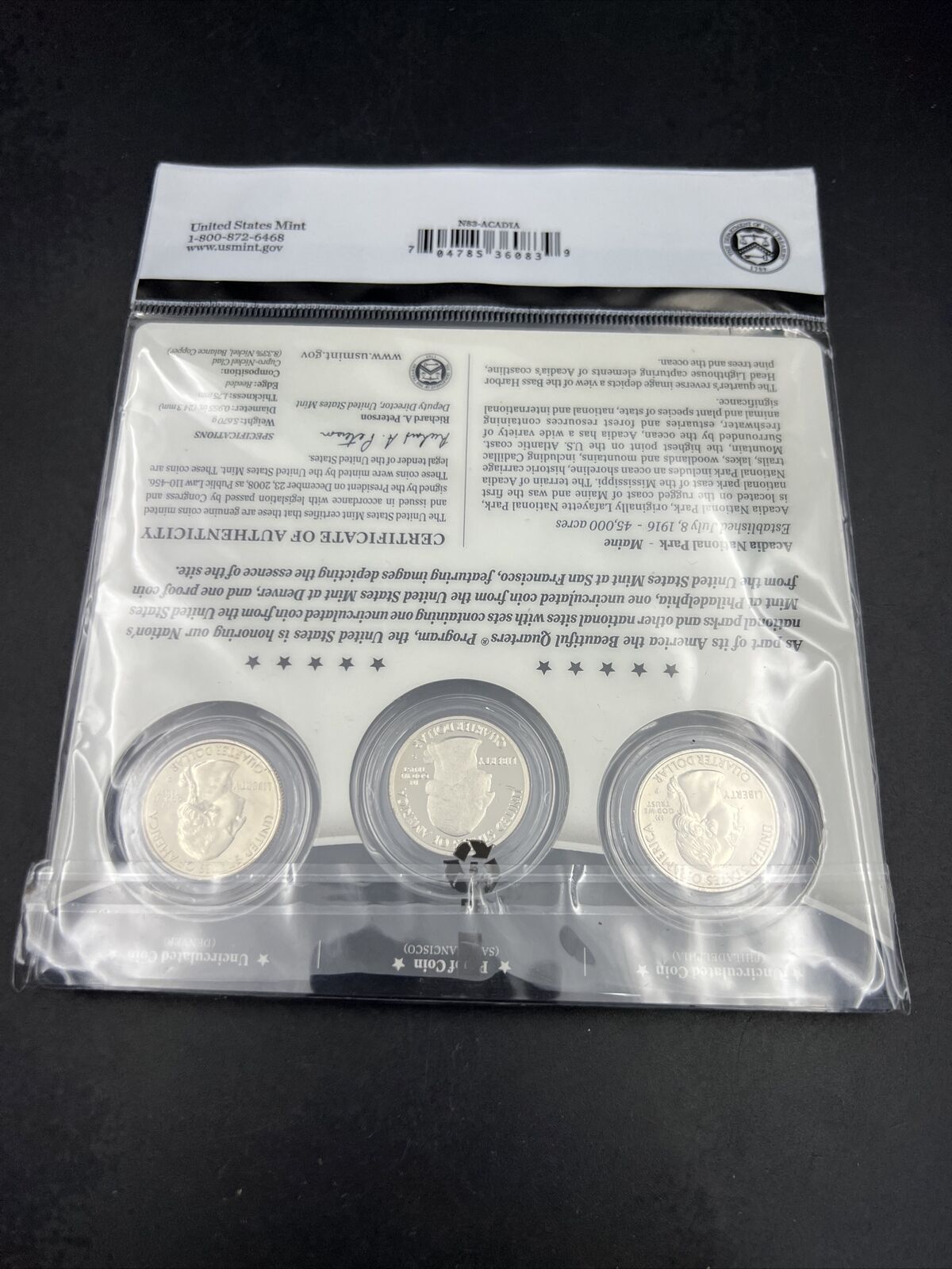 2012 Acadia 3 Coin P D S Business & Proof ATB Quarter Set US Mint OGP Sealed