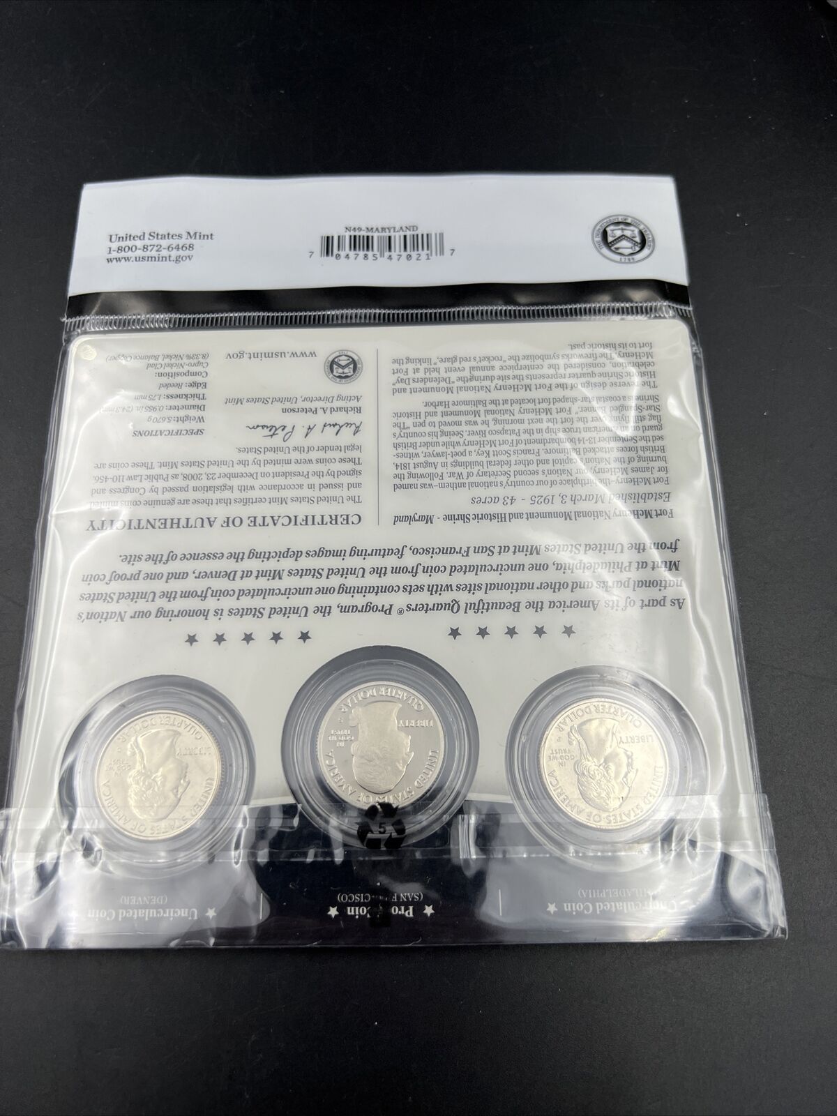 2013 Ft McHenry 3 Coin P D S Business & Proof ATB Quarter Set US Mint OGP Sealed
