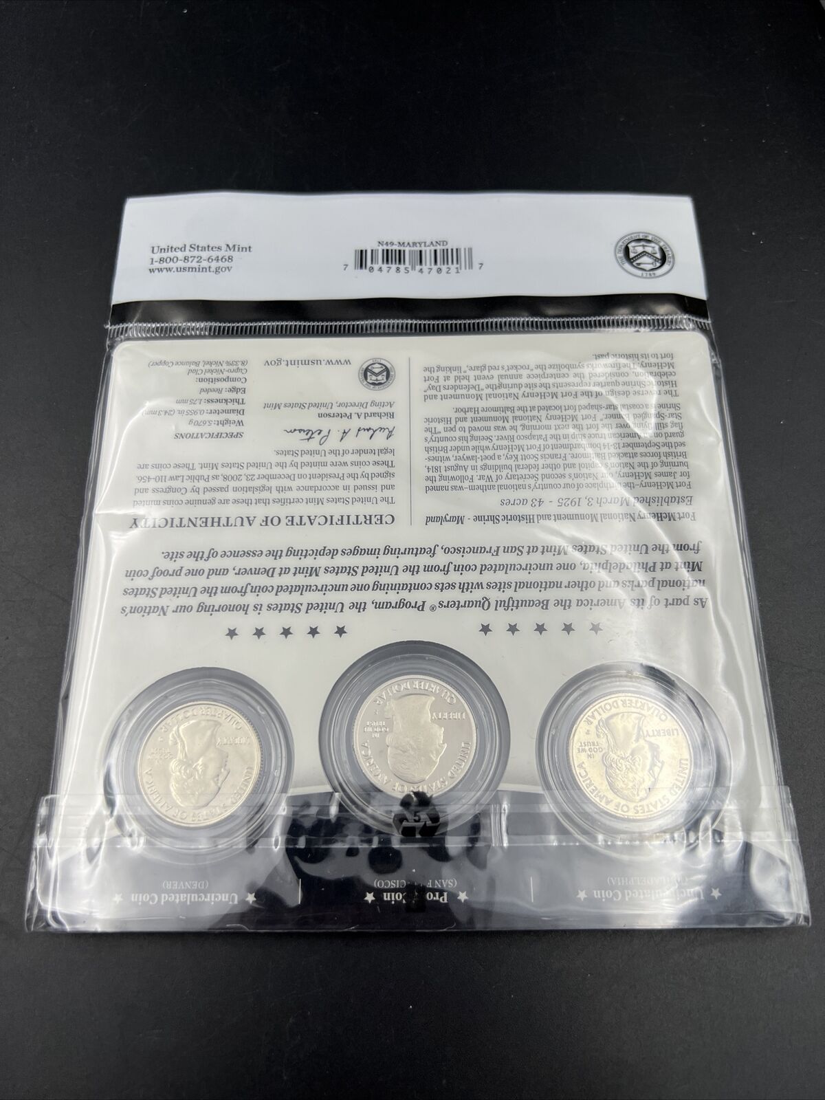2013 Ft McHenry 3 Coin P D S Business & Proof ATB Quarter Set US Mint OGP Sealed