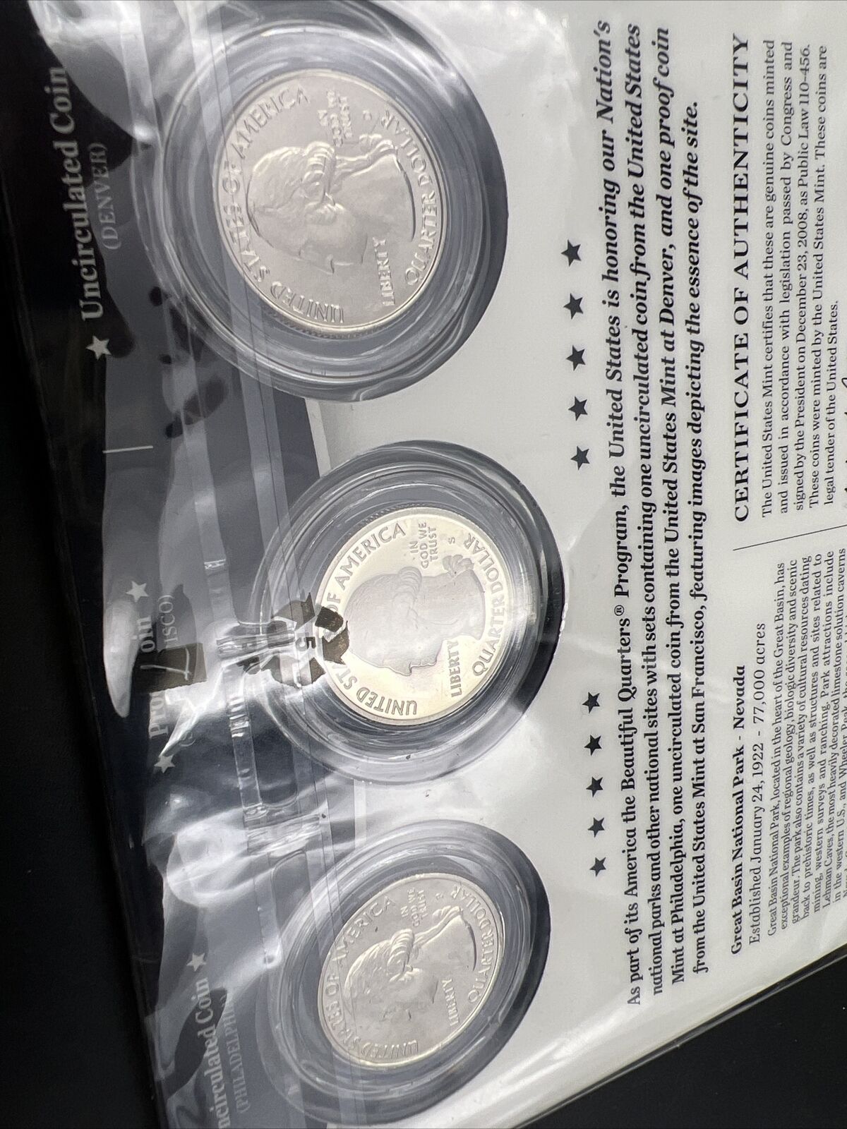 2013 Great Basin 3 Coin P D S Business Proof ATB Quarter Set US Mint OGP Sealed