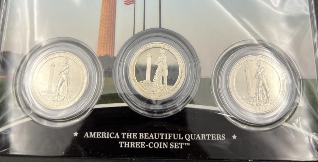 2013 Perry's Vict 3 Coin P D S Business Proof ATB Quarter Set US Mint OGP Sealed