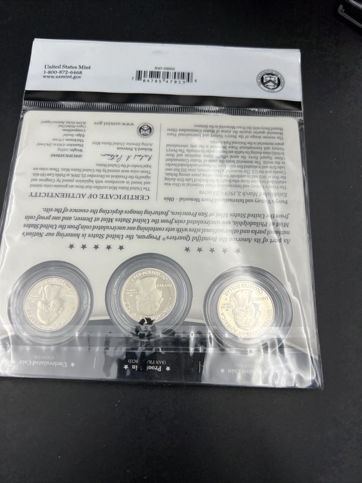 2013 Perry's Vict 3 Coin P D S Business Proof ATB Quarter Set US Mint OGP Sealed