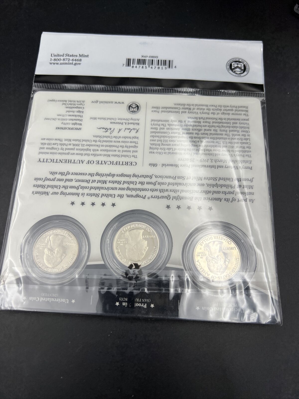 2013 Perry's Vict 3 Coin P D S Business Proof ATB Quarter Set US Mint OGP Sealed