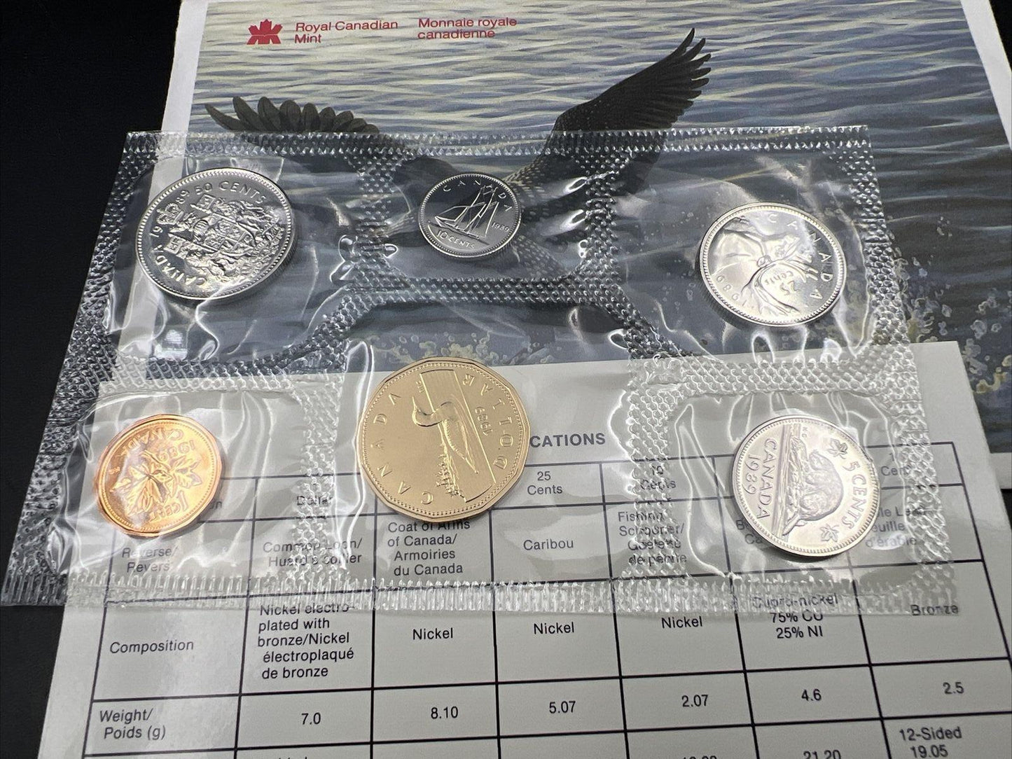 CANADA 1989 Royal Canadian Mint Uncirculated Proof Like Set #AB Used Envelope