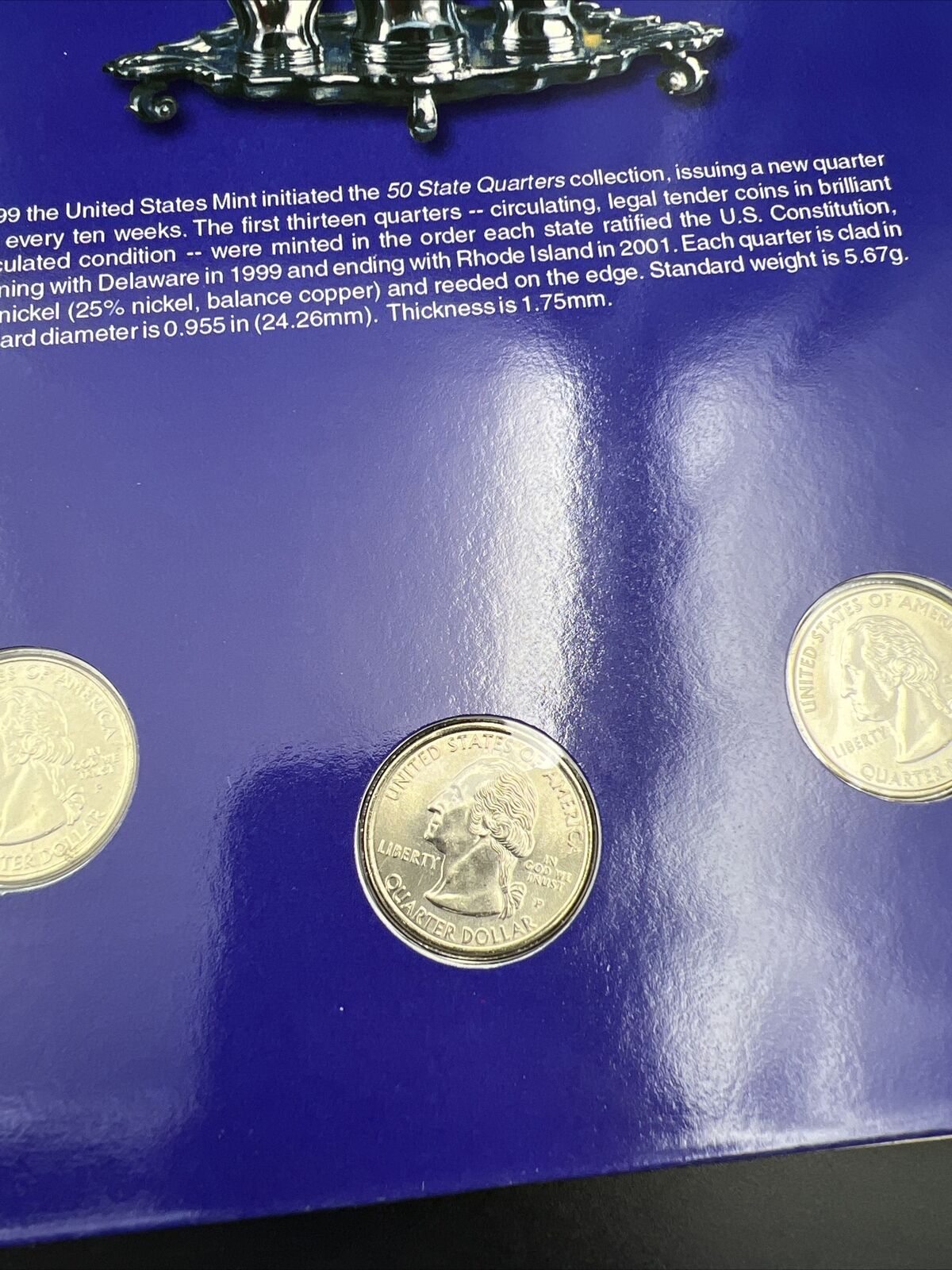 The Original 13 States Quarter Set P & D 26 CH BU Coins In Folder Displays