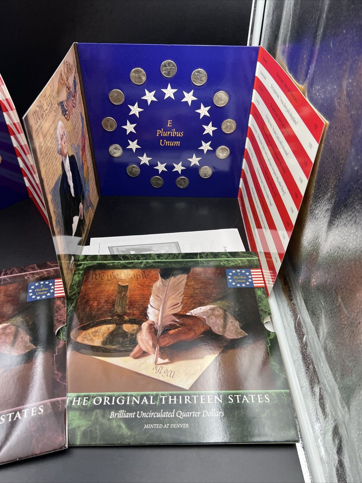 The Original 13 States Quarter Set P & D 26 CH BU Coins In Folder Displays