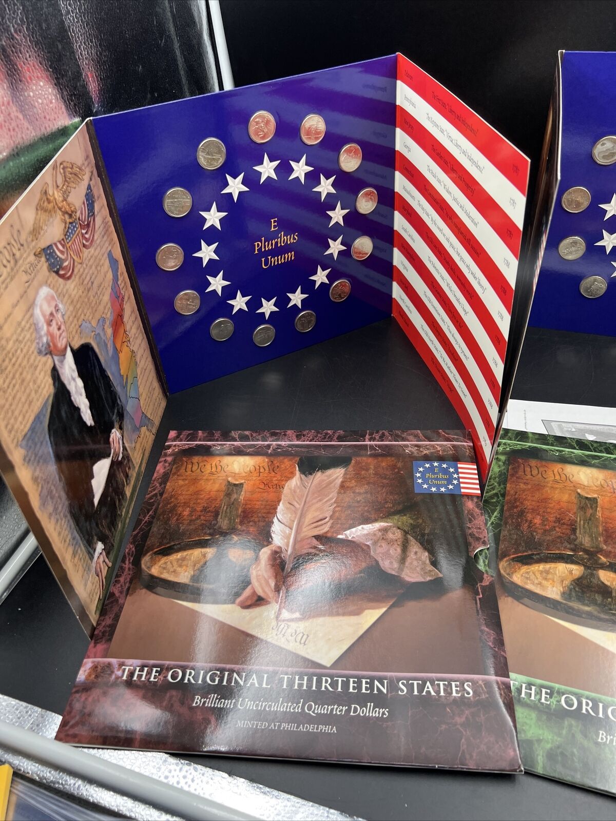 The Original 13 States Quarter Set P & D 26 CH BU Coins In Folder Displays