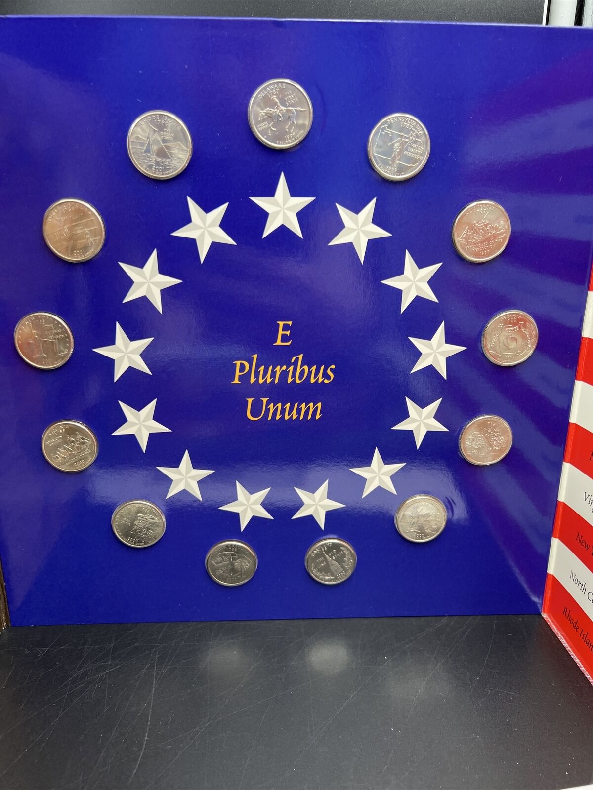 The Original 13 States Quarter Set P & D 26 CH BU Coins In Folder Displays