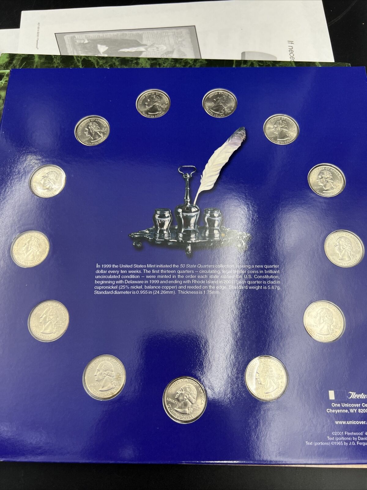 The Original 13 States Quarter Set P & D 26 CH BU Coins In Folder Displays