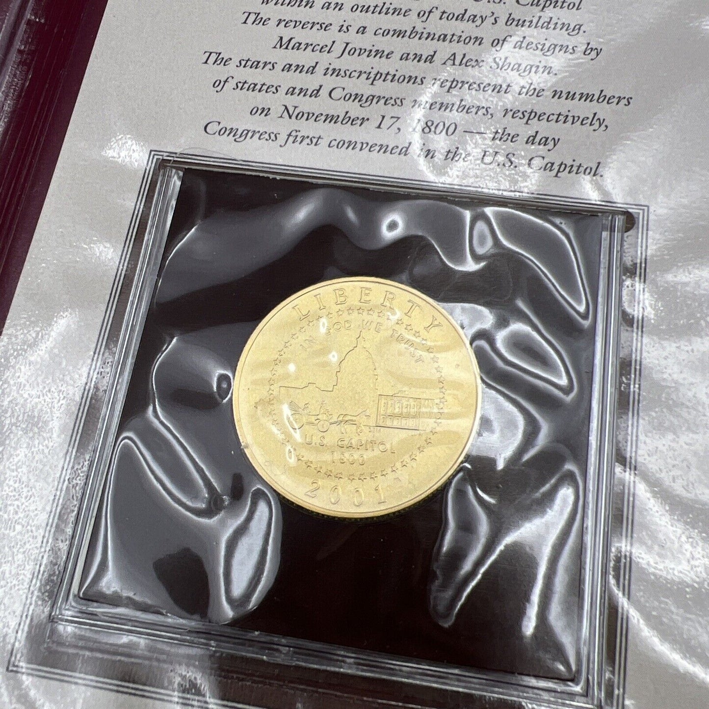 2001 50c Capitol Visitors Commemorative Copper Nickel Half Dollar Gold Plated