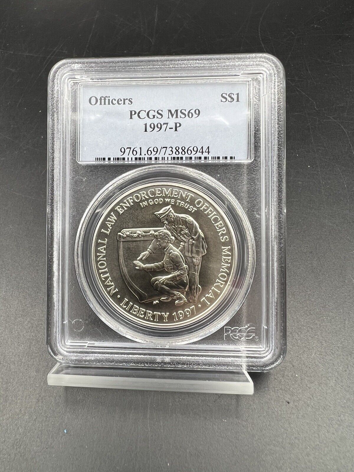 1997 P Law Enforcement Officers 90% Silver Commemorative Dollar PCGS MS69 BU #A