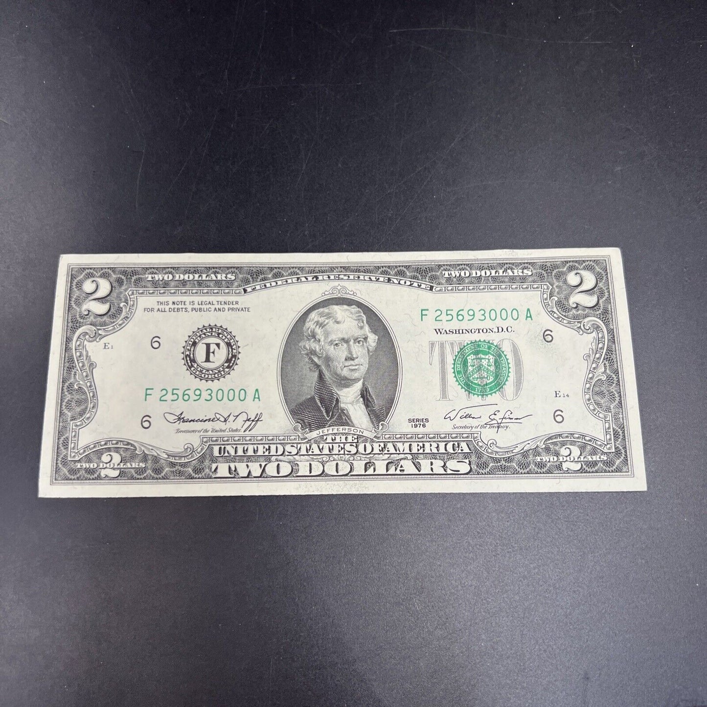 1976 $2 Two Dollar Bicentennial Bill Federal Reserve Notes CH UNC #000