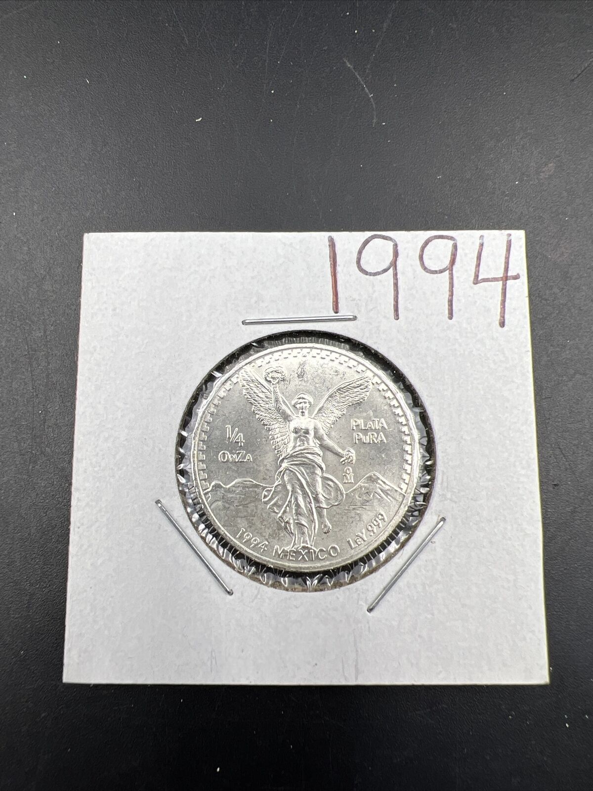 1994 Mexico 1/4 Ounce .999 Silver Round Libertad Ley Plata Pura Coin Gem BU #94