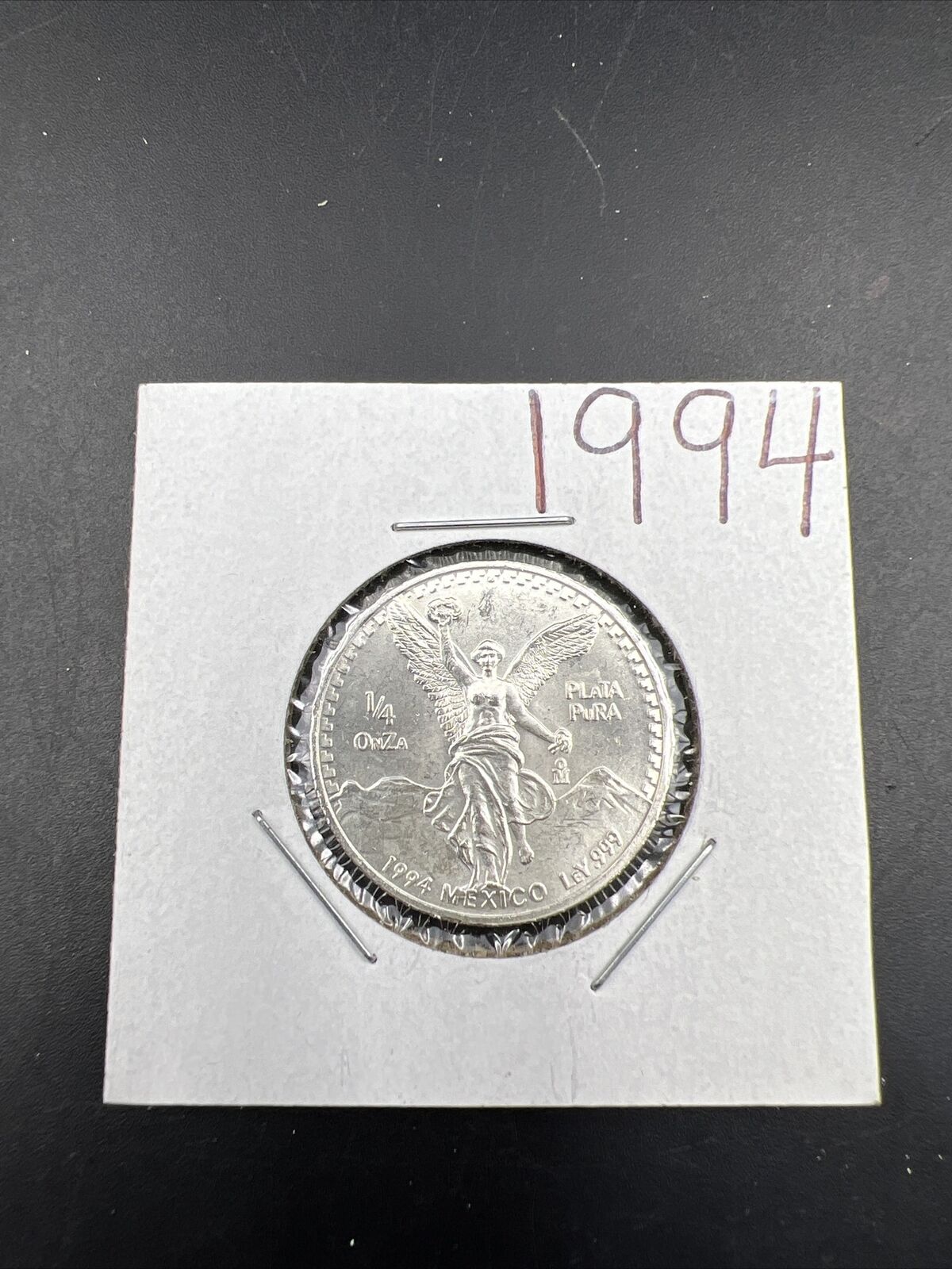 1994 Mexico 1/4 Ounce .999 Silver Round Libertad Ley Plata Pura Coin Gem BU #94