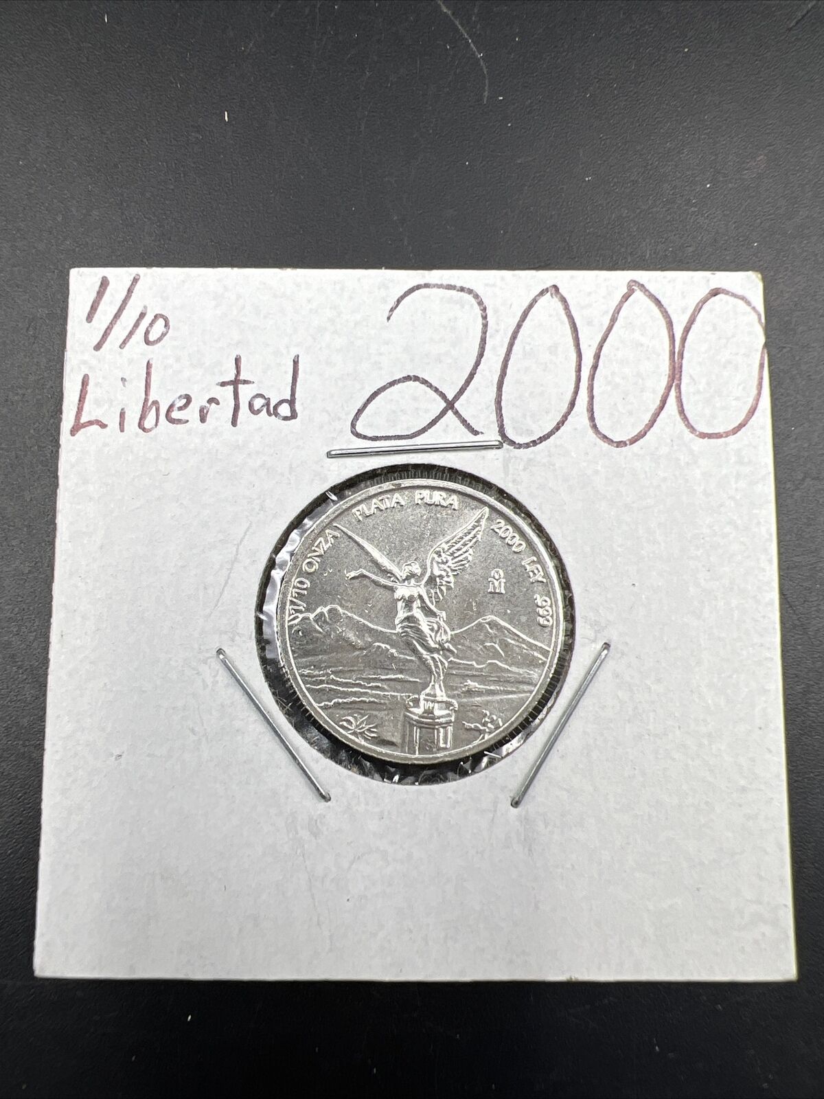 2000 Mexico 1/10 Ounce .999 Silver Round Libertad Ley Plata Pura Coin Gem BU #F