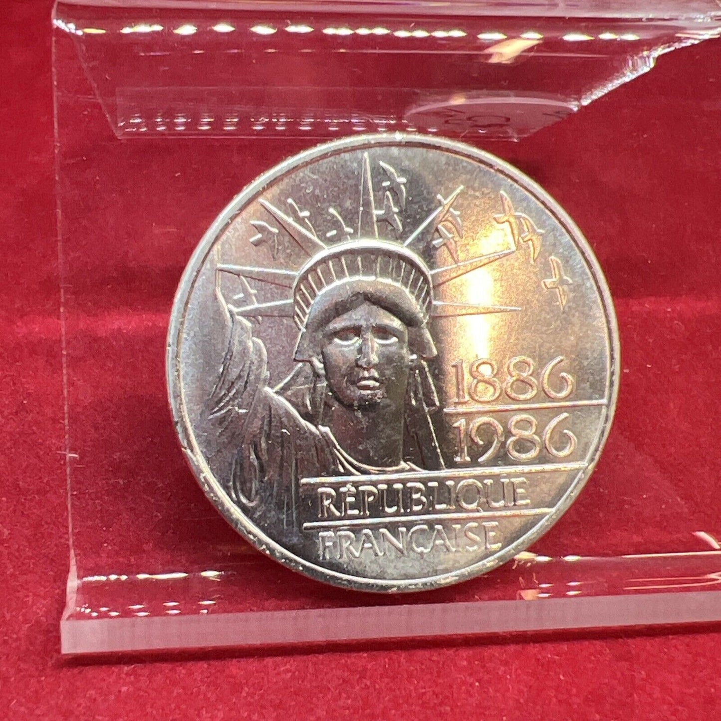 1986 France 100 Francs Statue of Liberty Piedfort CH BU Unc