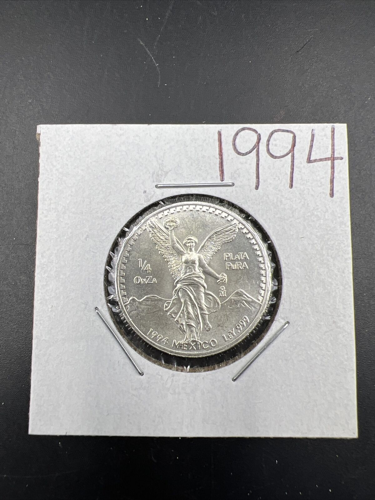 1994 Mexico 1/4 Ounce .999 Silver Round Libertad Ley Plata Pura Coin #62324