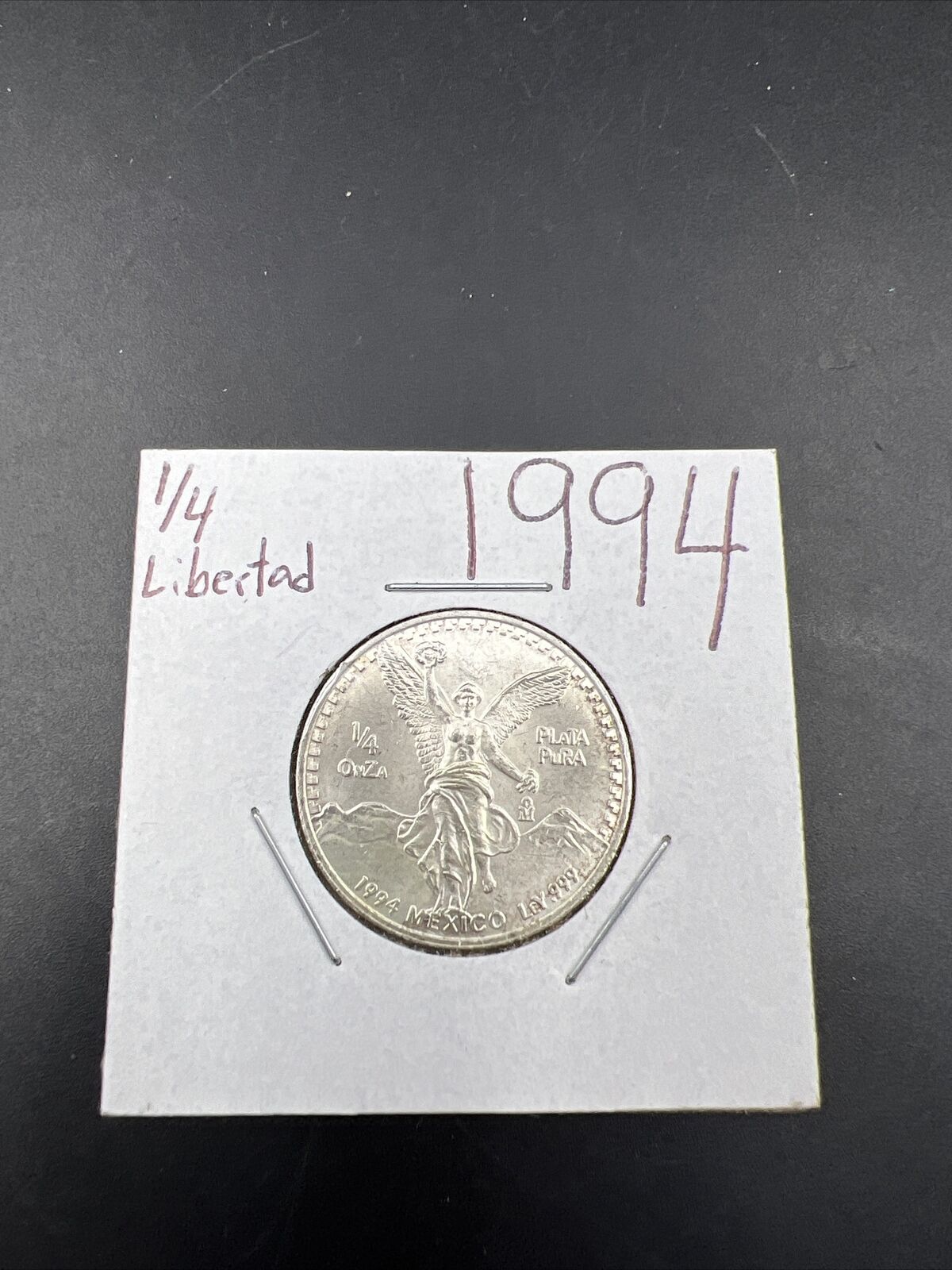 1994 Mexico 1/4 Ounce .999 Silver Round Libertad Ley Plata Pura Coin # Choice BU