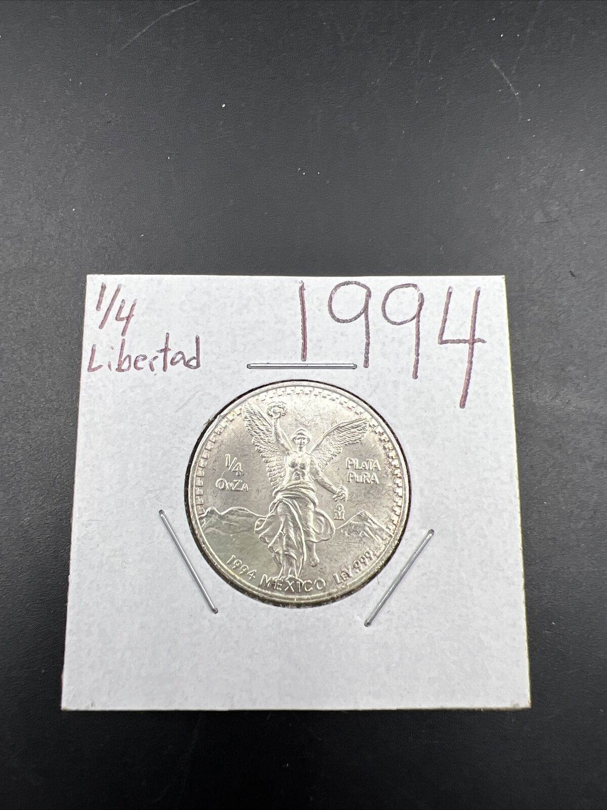 1994 Mexico 1/4 Ounce .999 Silver Round Libertad Ley Plata Pura Coin # Choice BU