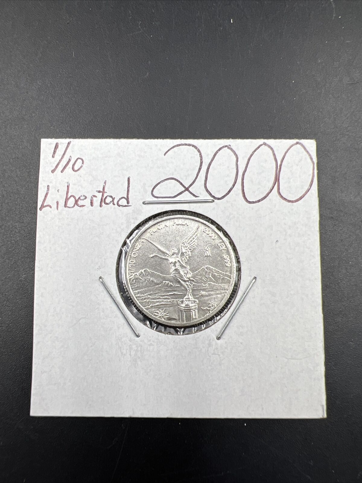 2000 Mexico 1/10 Ounce .999 Silver Round Libertad Ley Plata Pura Coin CH BU #J