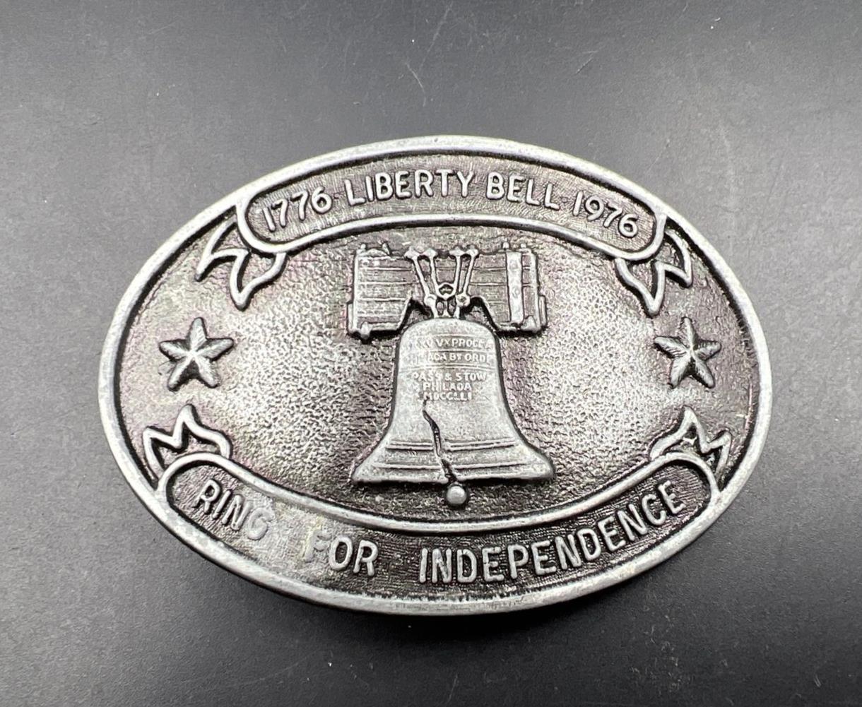 1776 1976 Liberty Bell Ring For Independence Pewter Belt Buckel USED