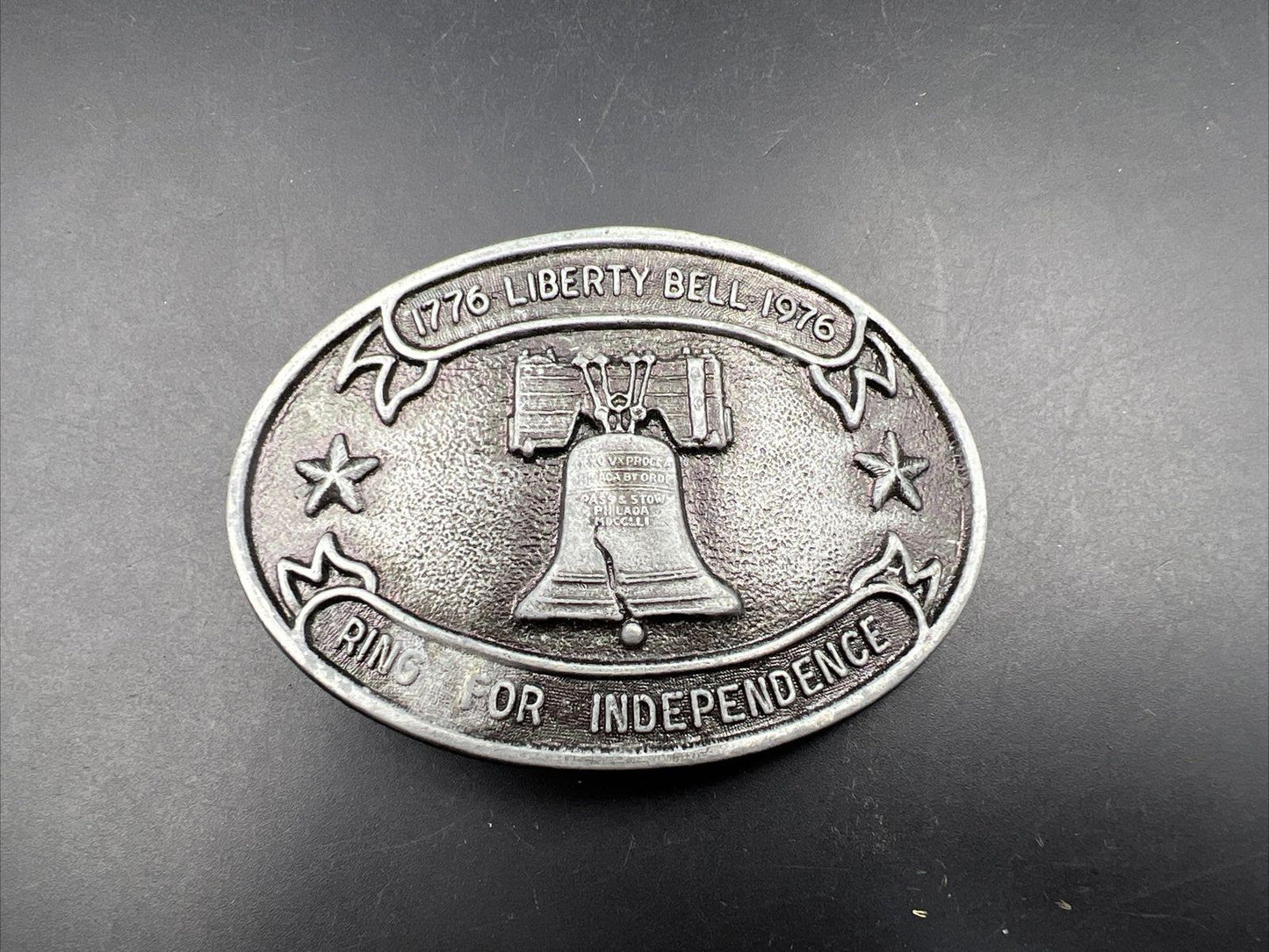 1776 1976 Liberty Bell Ring For Independence Pewter Belt Buckel USED