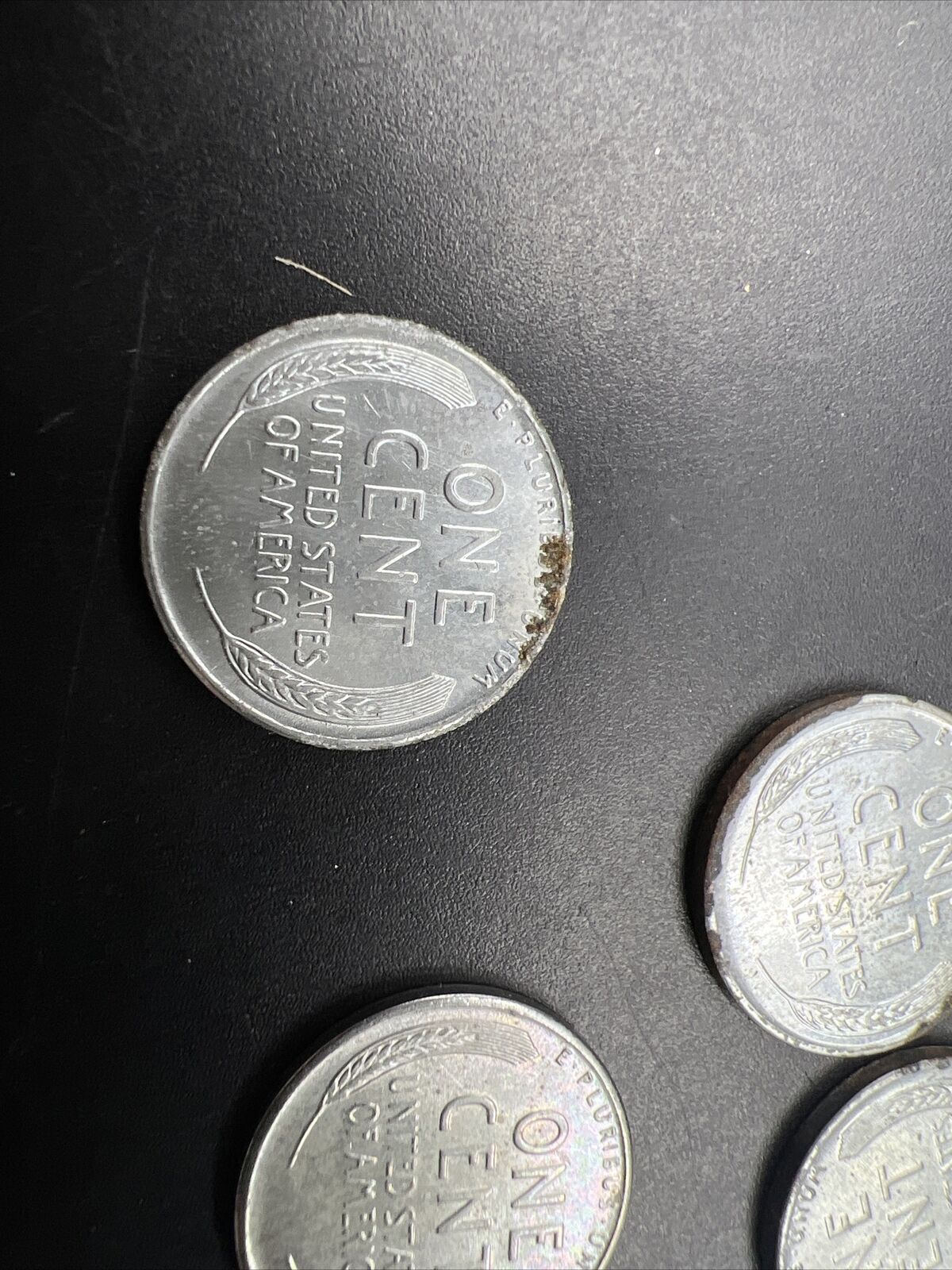Lot of 5 1943 P & 1943 S 1c Lincoln Steel Cents AU / UNC Details
